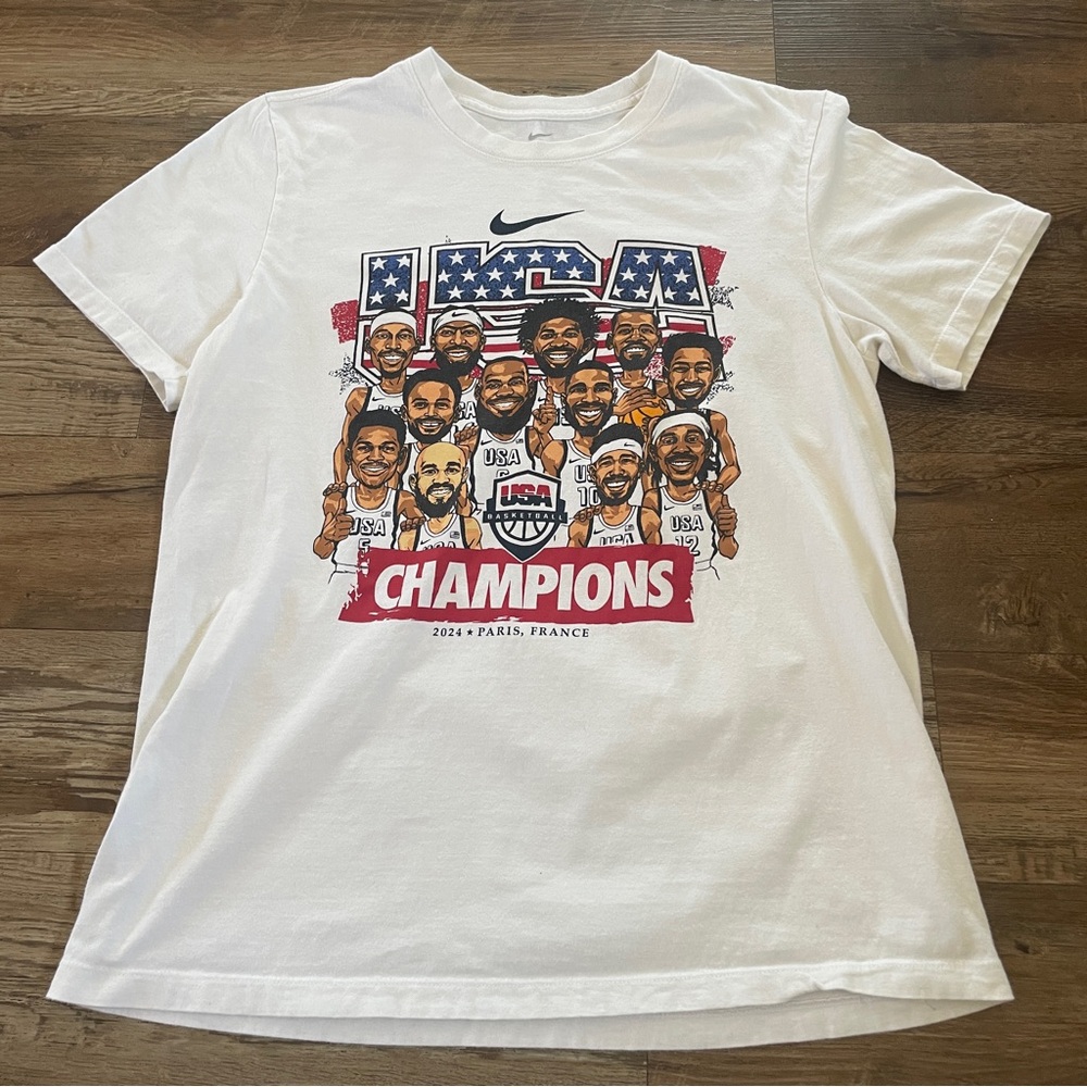 Nike USA basketball 2024 Paris Olympics Champions Tee L